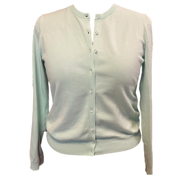 Lord & Taylor Sweaters - Lord & Taylor Cotton Blend Mint Green Cardigan with Vintage-feel Buttons